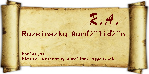 Ruzsinszky Aurélián névjegykártya